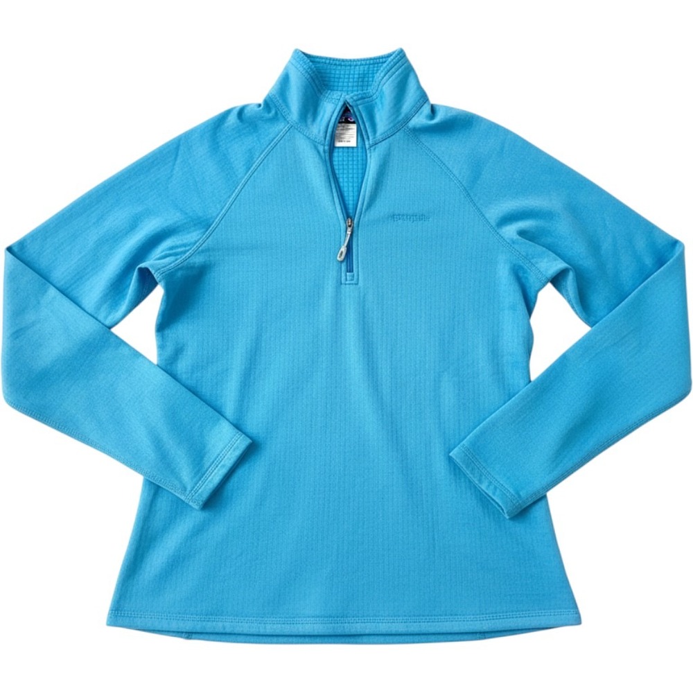 Patagonia R1 Polartec Power Dry Quarter Zip Grid Fleece Pullover Blue Womens L
